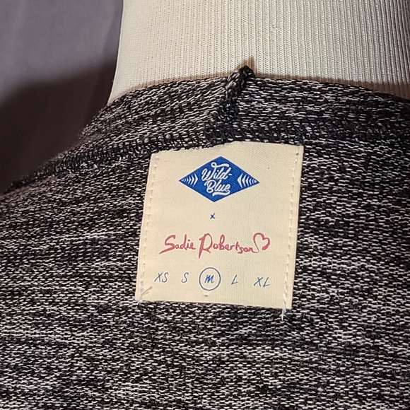 Gray Draped Front Cardigan Sweater - Picture 3 of 5